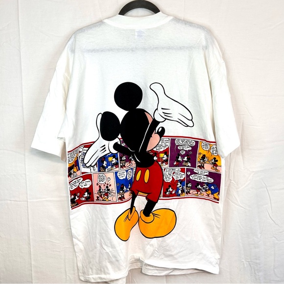 Vtg Disney Mickey Mouse Comic Strip Graphic T Shirt Size XL AOP NWT USA Velva - Picture 6 of 9